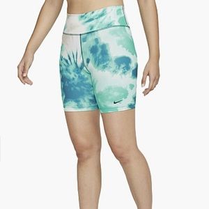 Nike Women One XS Mid-Rise 7" Tie-Dye Bike Shorts Training DriFit DV0053 382